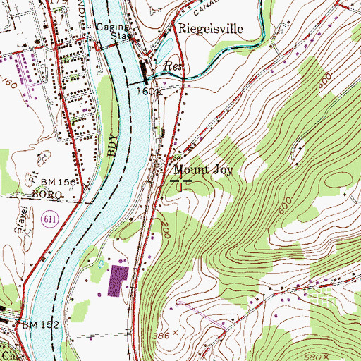 Topographic Map of Mount Joy, NJ
