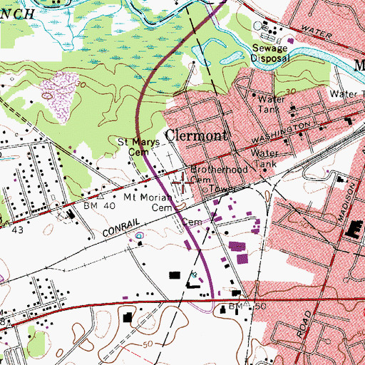 Topographic Map of Mount Moriah AME Church Cemetery, NJ