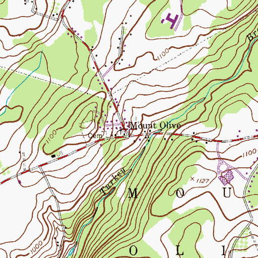 Topographic Map of Mount Olive, NJ