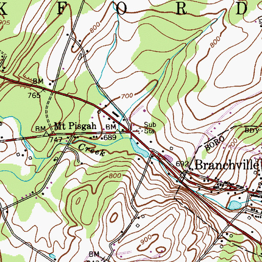 Topographic Map of Mount Pisgah, NJ