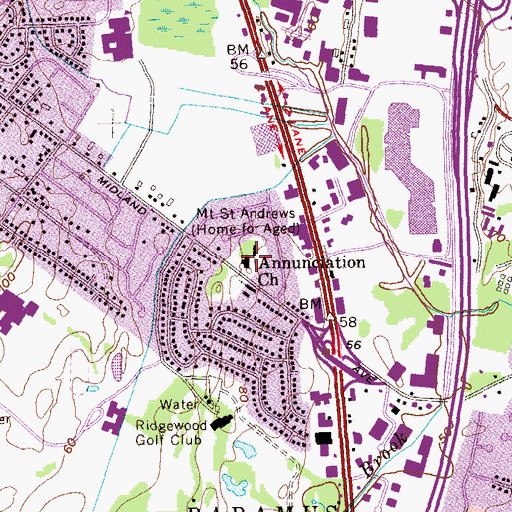 Topographic Map of Mount Saint Andrews, NJ