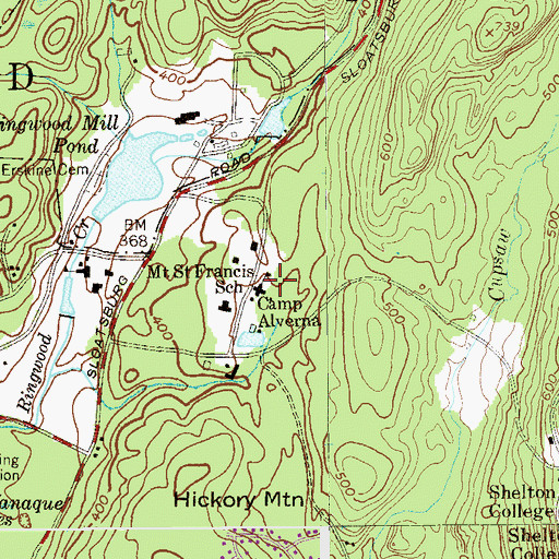 Topographic Map of Mount Saint Francis School, NJ