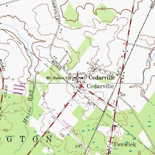 Topographic Map of Mount Salem Church, NJ