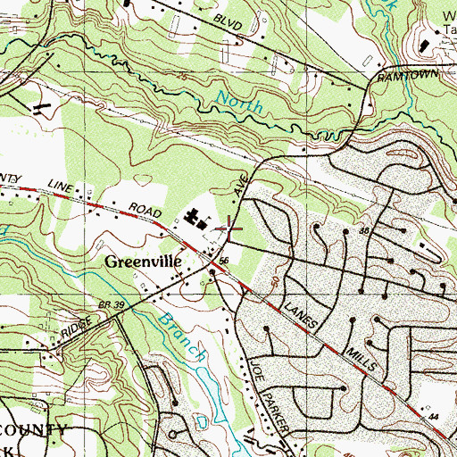 Topographic Map of Greenville Cemetery, NJ