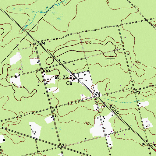 Topographic Map of Mount Zion Church, NJ