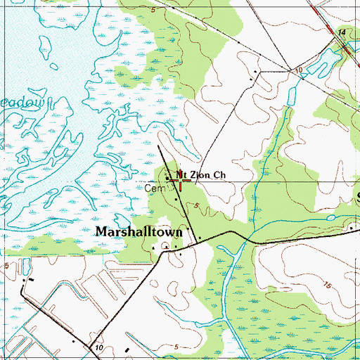Topographic Map of Mount Zion Church, NJ