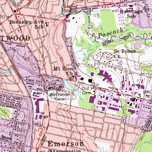 Topographic Map of Mount Zion Baptist Church, NJ