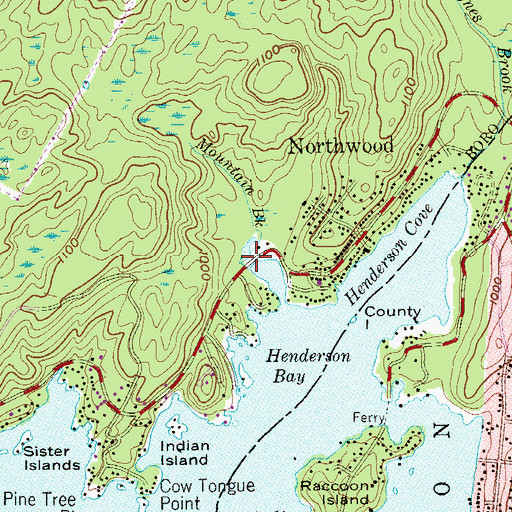 Topographic Map of Mountain Brook, NJ