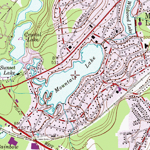 Topographic Map of Mountain Lake, NJ