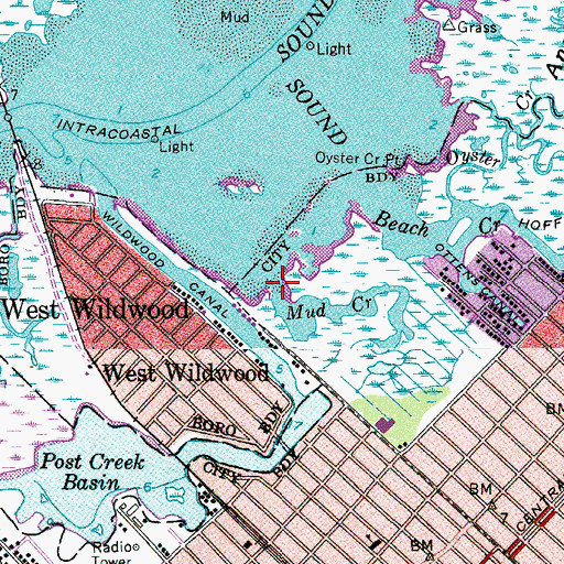 Topographic Map of Mud Creek, NJ
