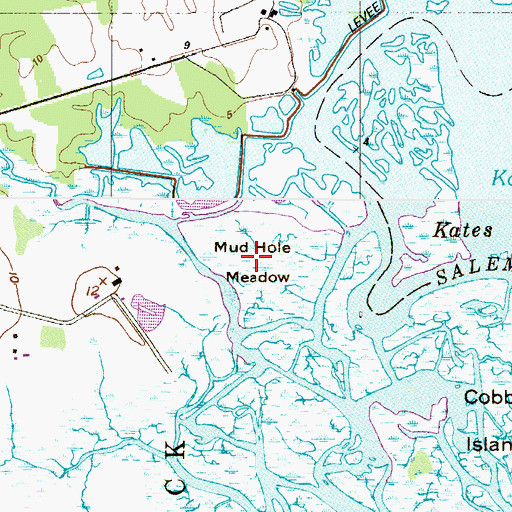 Topographic Map of Mud Hole Meadow, NJ