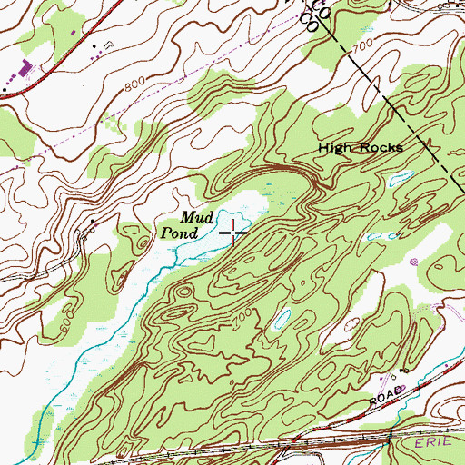 Topographic Map of Mud Pond, NJ