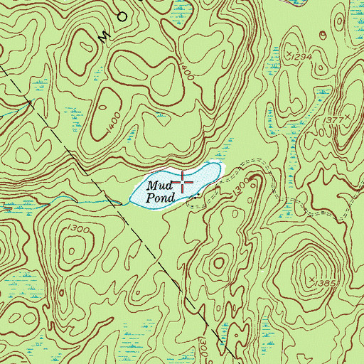 Topographic Map of Mud Pond, NJ