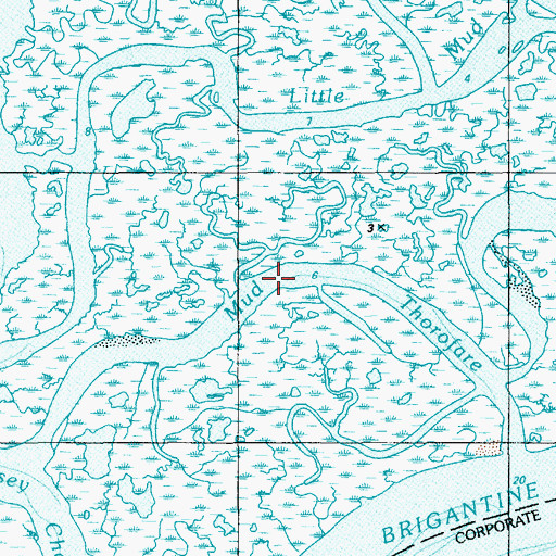 Topographic Map of Mud Thorofare, NJ