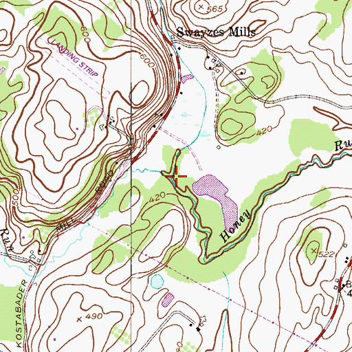 Topographic Map of Muddy Brook, NJ