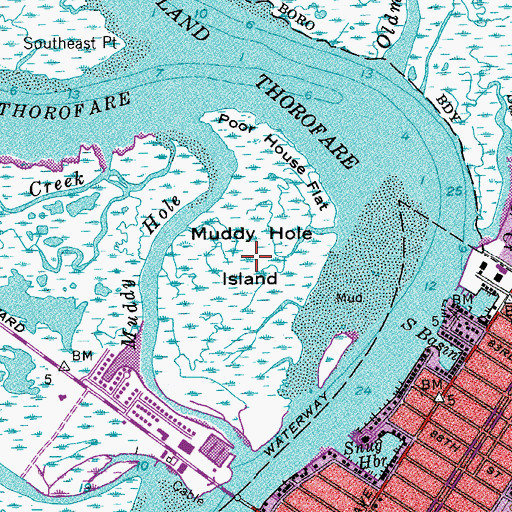 Topographic Map of Muddy Hole Island, NJ