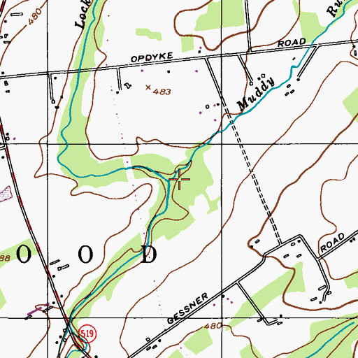 Topographic Map of Muddy Run, NJ