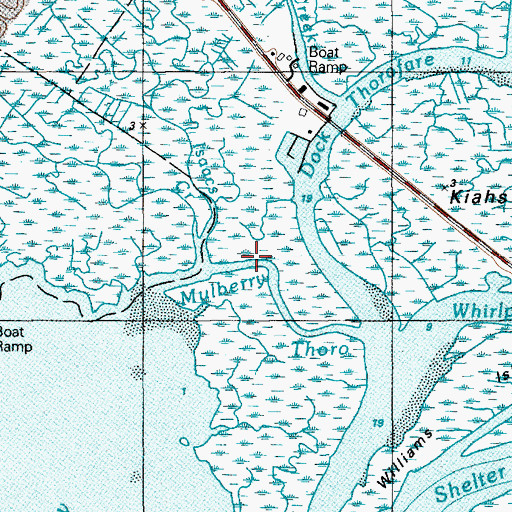 Topographic Map of Mulberry Thorofare, NJ