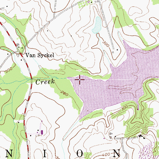 Topographic Map of Mulhockaway Creek, NJ