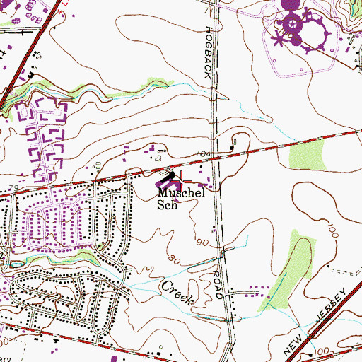 Topographic Map of Peter Muschal School, NJ