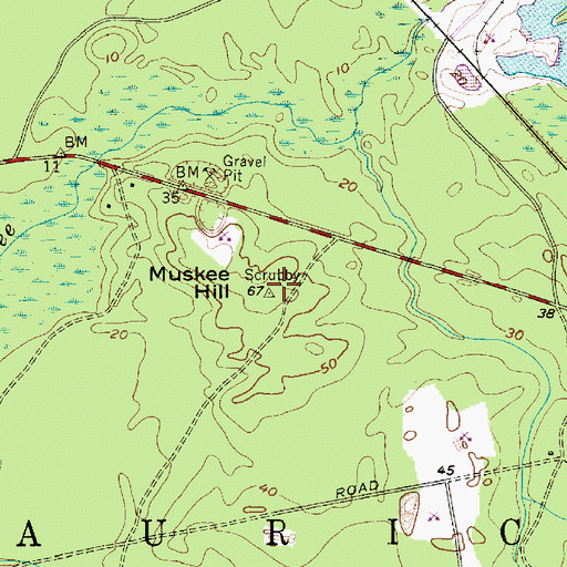 Topographic Map of Muskee Hill, NJ