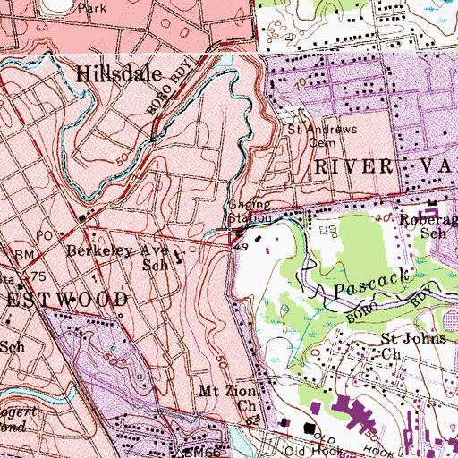 Topographic Map of Musquapsink Brook, NJ