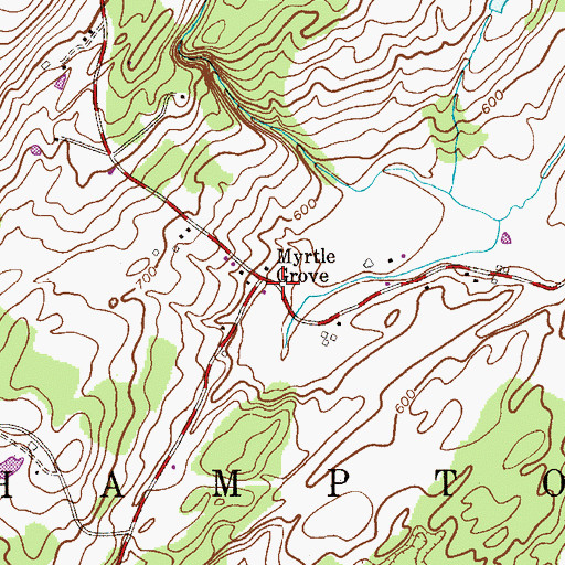 Topographic Map of Myrtle Grove, NJ