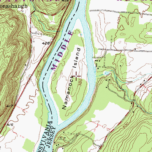 Topographic Map of Namanock Island, NJ