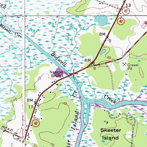 Topographic Map of Nancys Bridge, NJ
