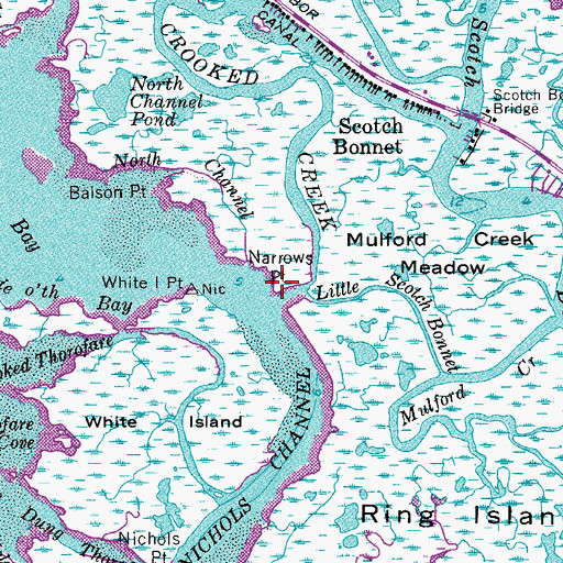 Topographic Map of Narrows Point, NJ