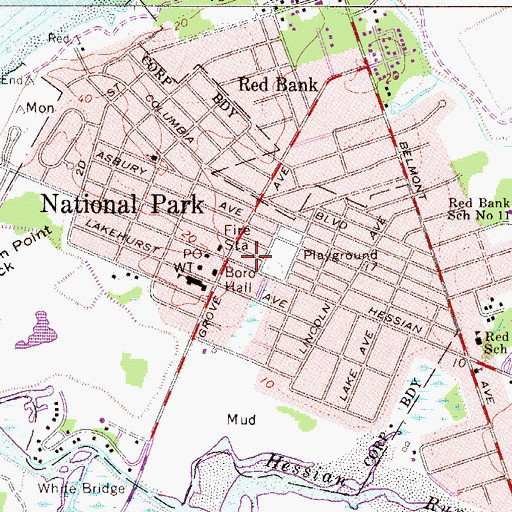 Topographic Map of National Park, NJ