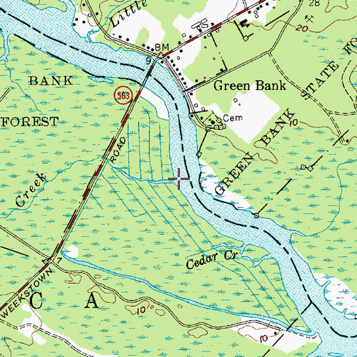 Topographic Map of Negro Creek, NJ