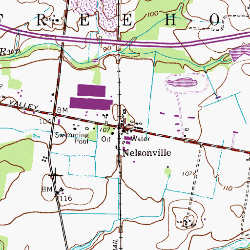 Topographic Map of Nelsonville, NJ