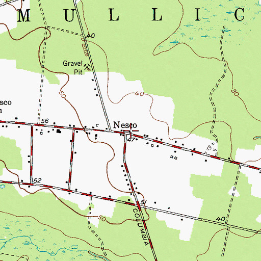 Topographic Map of Nesco, NJ