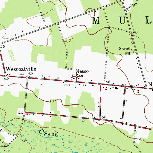 Topographic Map of Nesco School, NJ