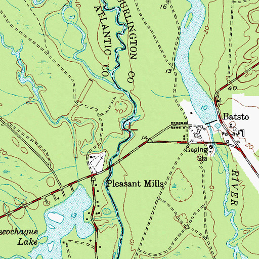 Topographic Map of Nescochague Creek, NJ