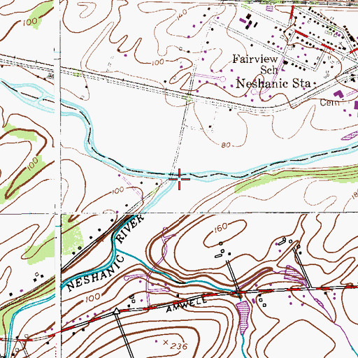 Topographic Map of Neshanic River, NJ