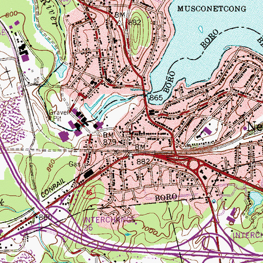 Topographic Map of Netcong, NJ