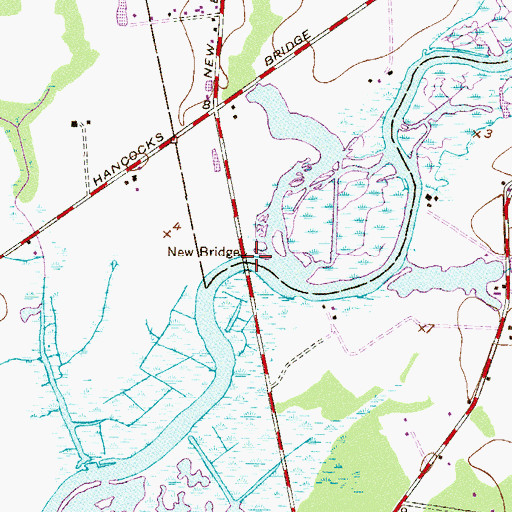Topographic Map of New Bridge, NJ