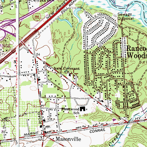 Topographic Map of New Covenant Church, NJ