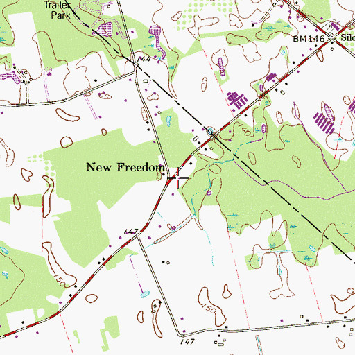Topographic Map of New Freedom, NJ