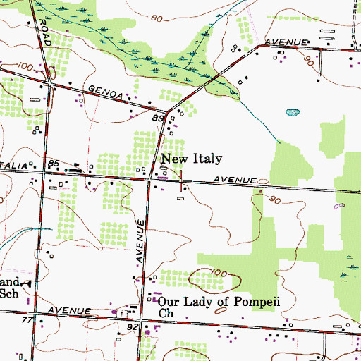 Topographic Map of New Italy, NJ