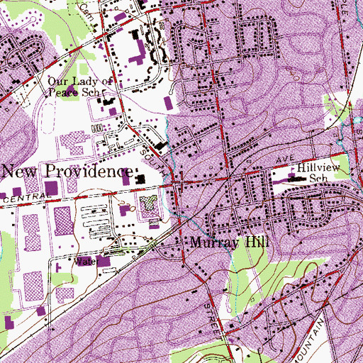 Topographic Map of New Providence, NJ