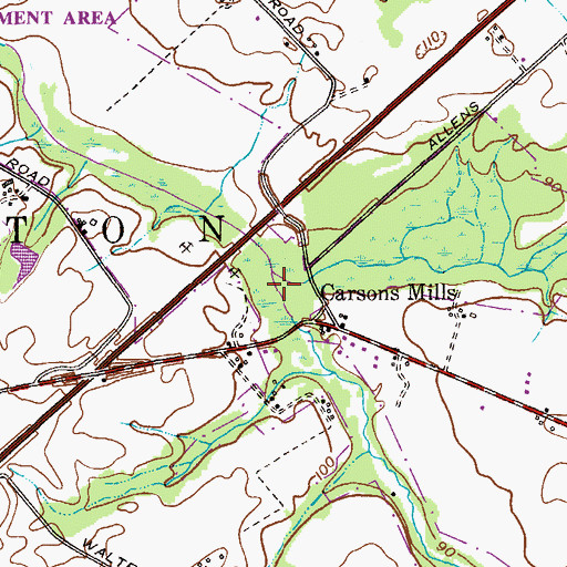 Topographic Map of New Sharon Branch, NJ