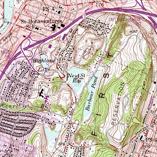 Topographic Map of New Street Reservoir, NJ