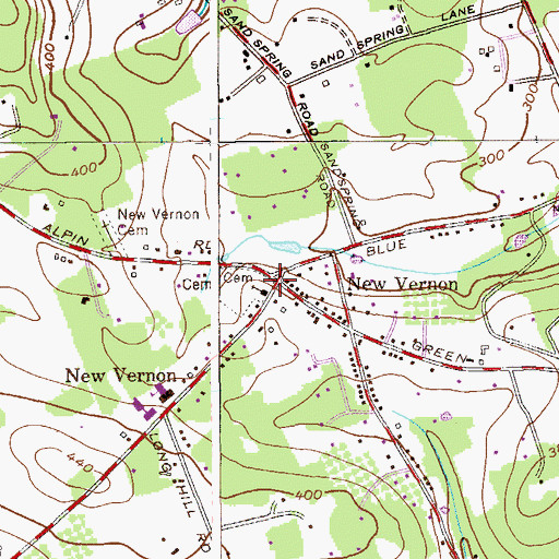 Topographic Map of New Vernon, NJ