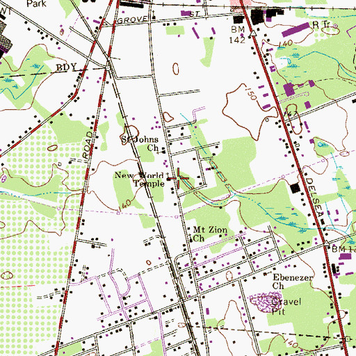 Topographic Map of New World Temple, NJ