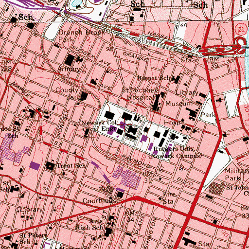 Topographic Map of New Jersey Institute of Technology, NJ