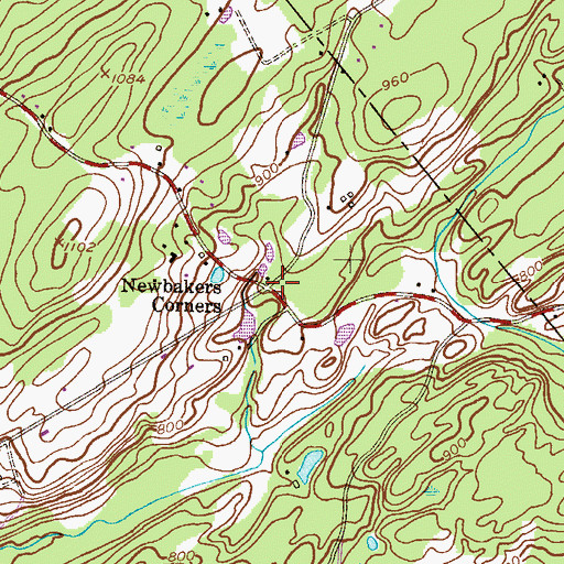 Topographic Map of Newbakers Corners, NJ