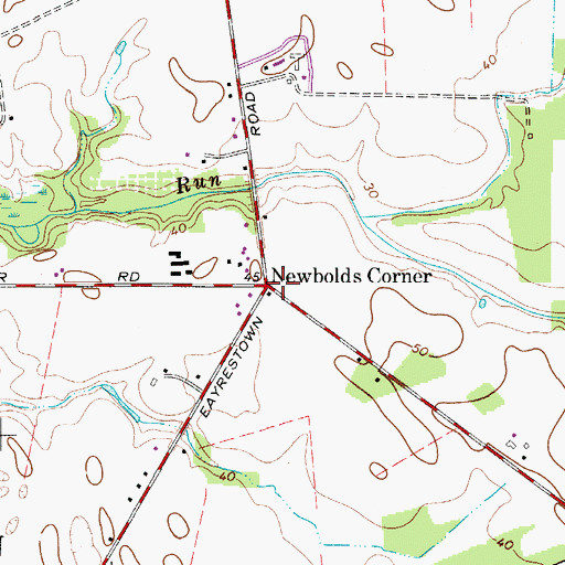 Topographic Map of Newbolds Corner, NJ
